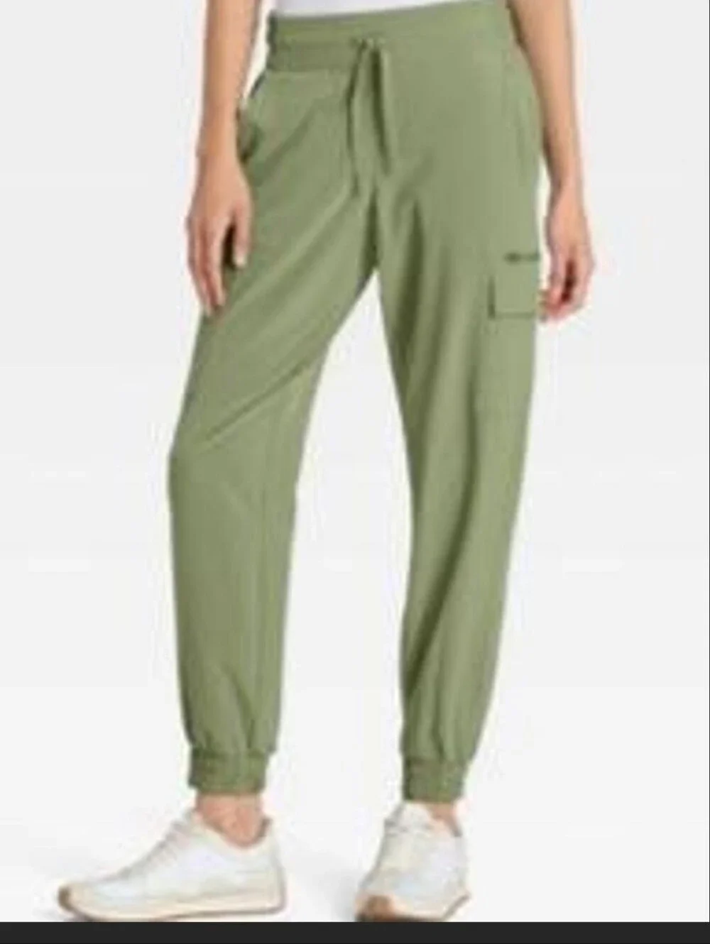 Women's Active Light Mid-Rise Cargo Joggers - All In Motion Moss Green 3X - Picture 1 of 15